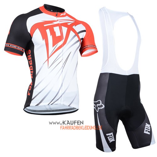 Fox Kurzarmtrikot 2014 Und Kurze Trägerhose Weiß Und Orange