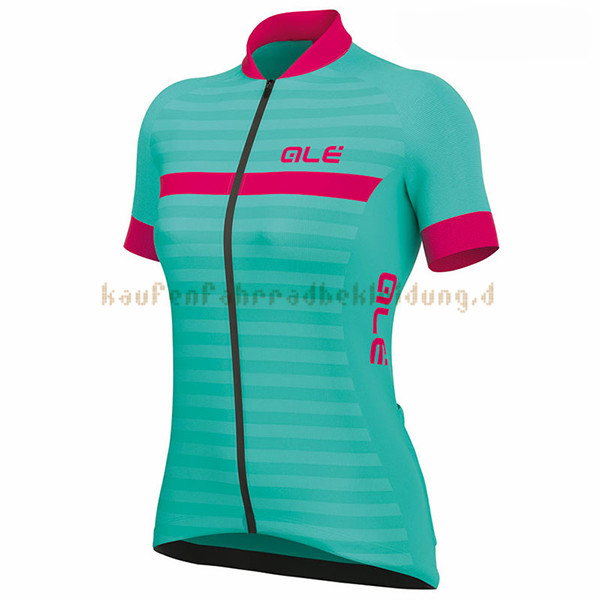 Frau ALE Excel Riviera Kurzarmtrikot 2017 Und Kurze Tragerhose blauclair Und Rosa