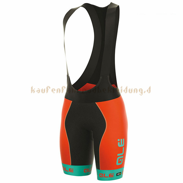 Frau ALE Graphics Prr Bermuda Kurzarmtrikot 2017 Und Kurze Tragerhose blauclair Und orange