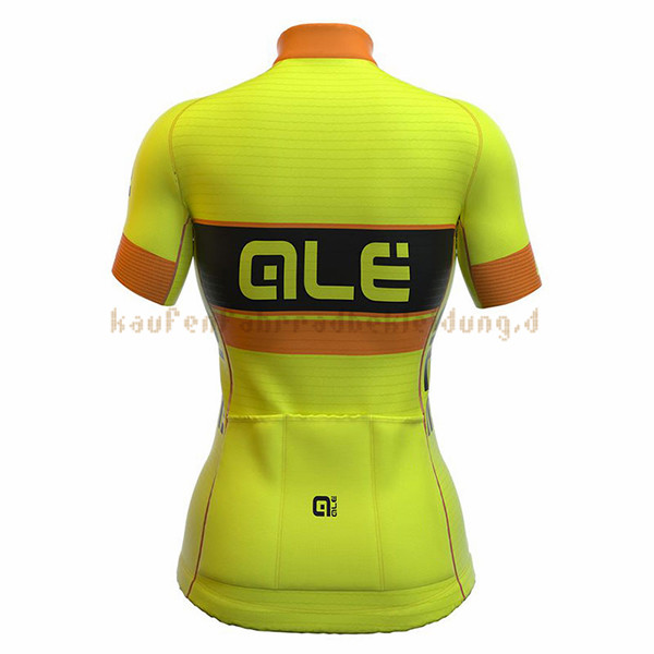 Frau ALE Graphics Prr Bermuda Kurzarmtrikot 2017 Und Kurze Tragerhose gelb