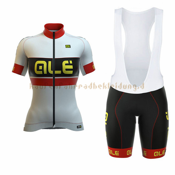 Frau ALE Graphics Prr Bermuda Kurzarmtrikot 2017 Und Kurze Tragerhose wei