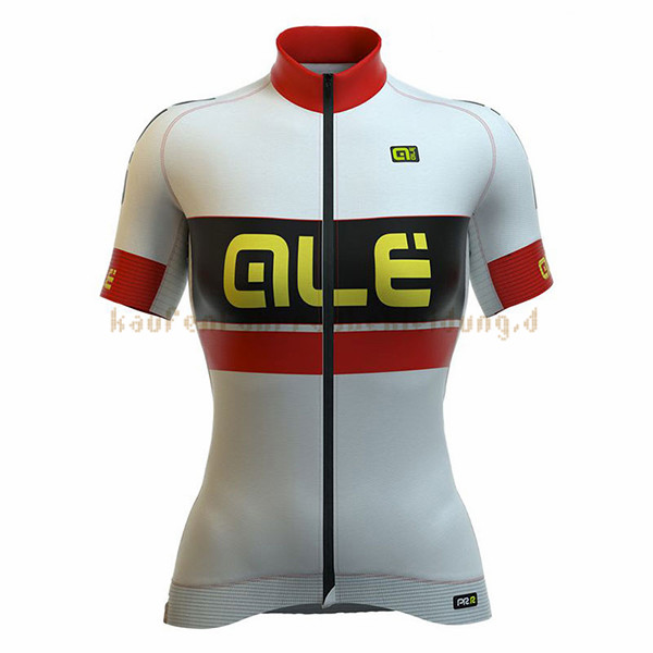 Frau ALE Graphics Prr Bermuda Kurzarmtrikot 2017 Und Kurze Tragerhose wei