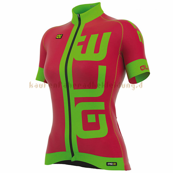 Frau ALE Prr Arcobaleno Kurzarmtrikot 2017 Und Kurze Tragerhose Rosa Und grun