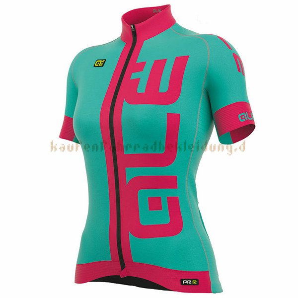 Frau ALE Prr Arcobaleno Kurzarmtrikot 2017 Und Kurze Tragerhose blauclair Und Rosa