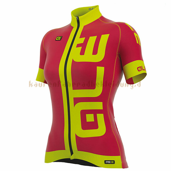 Frau ALE Prr Arcobaleno Kurzarmtrikot 2017 Und Kurze Tragerhose rot Und gelb
