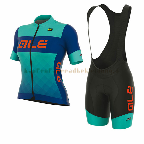 Frau ALE R-EV1 Master Kurzarmtrikot 2017 Und Kurze Tragerhose blauclair