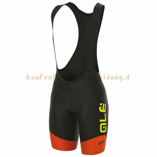 Frau ALE R-EV1 Master Kurzarmtrikot 2017 Und Kurze Tragerhose gelb Und orange