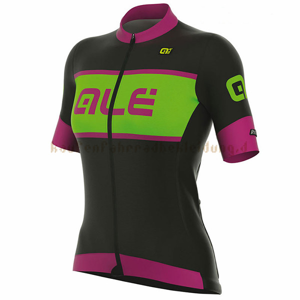Frau ALE R-EV1 Master Kurzarmtrikot 2017 Und Kurze Tragerhose shwarz Und Rosa