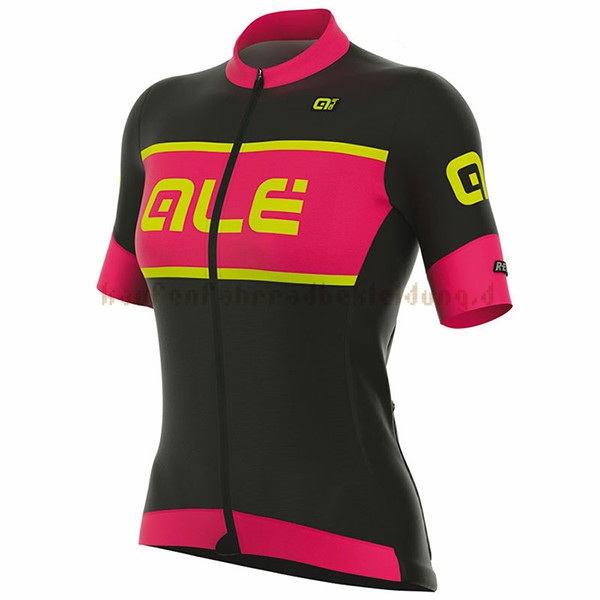Frau ALE R-EV1 Master Kurzarmtrikot 2017 Und Kurze Tragerhose shwarz Und rot