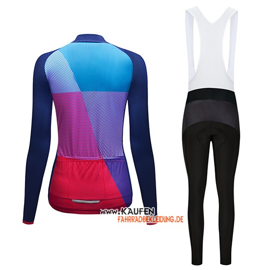 Frau Dirty Snow Langarmtrikot 2019 und Lange Tragerhose Blau Rot Volett