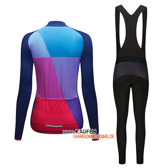 Frau Dirty Snow Langarmtrikot 2019 und Lange Tragerhose Blau Rot Volett