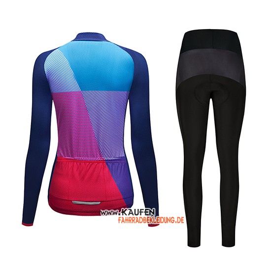 Frau Dirty Snow Langarmtrikot 2019 und Lange Tragerhose Blau Rot Volett