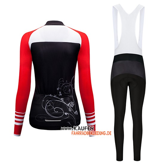 Frau Dirty Snow Langarmtrikot 2019 und Lange Tragerhose Rot Wei Shwarz