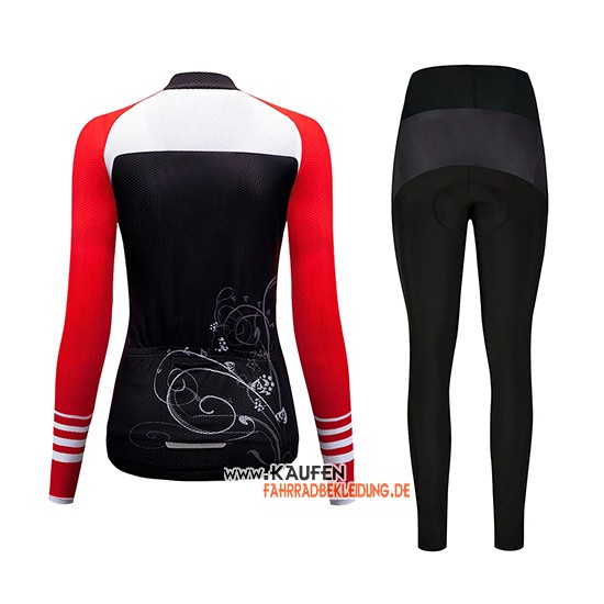 Frau Dirty Snow Langarmtrikot 2019 und Lange Tragerhose Rot Wei Shwarz