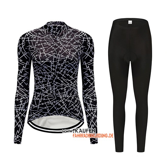 Frau Dirty Snow Langarmtrikot 2019 und Lange Tragerhose Shwarz