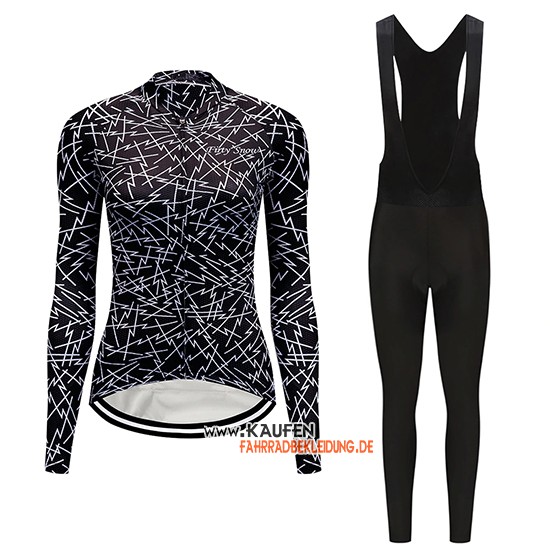 Frau Dirty Snow Langarmtrikot 2019 und Lange Tragerhose Shwarz