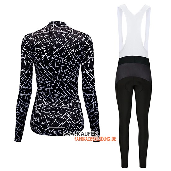Frau Dirty Snow Langarmtrikot 2019 und Lange Tragerhose Shwarz