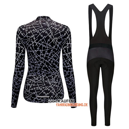 Frau Dirty Snow Langarmtrikot 2019 und Lange Tragerhose Shwarz