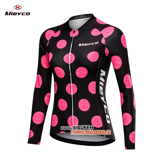 Frau Mieyco Langarmtrikot 2019 und Lange Tragerhose Shwarz Rosa