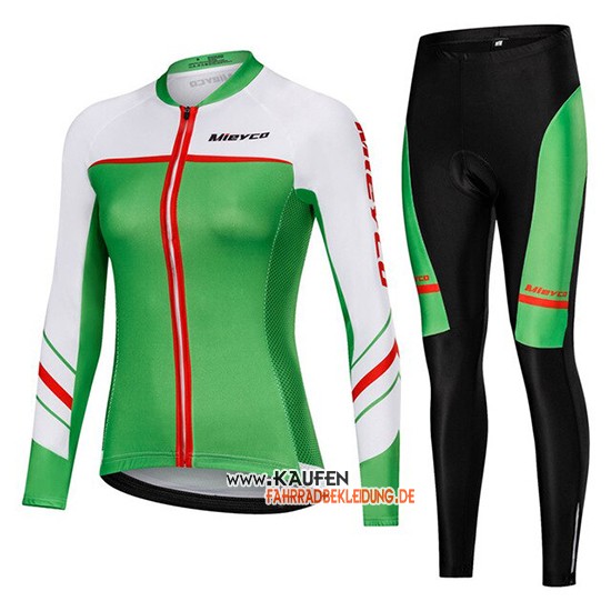 Frau Mieyco Langarmtrikot 2019 und Lange Tragerhose Wei Grun