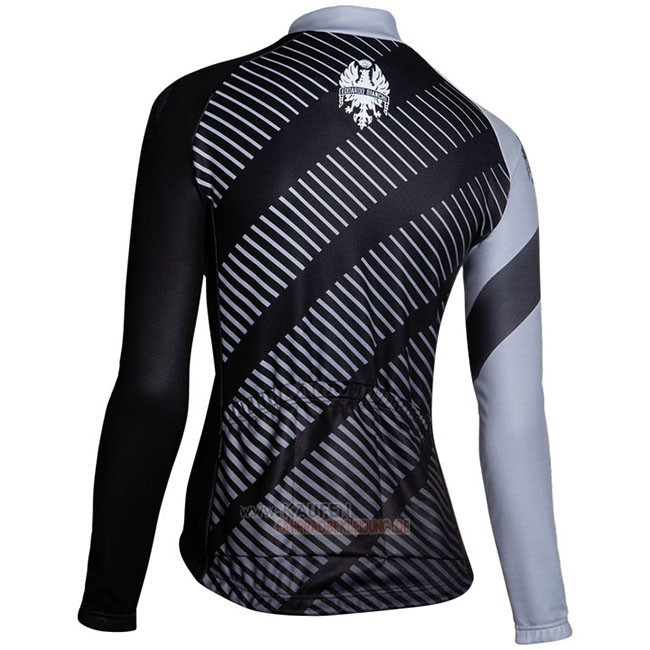 Frau Bianchi Milano Catria Langarmtrikot 2018 und Lange Tragerhose Shwarz Grau