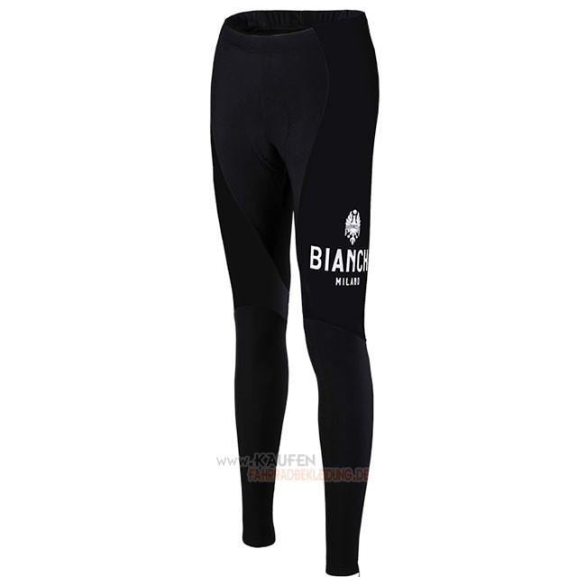 Frau Bianchi Milano Catria Langarmtrikot 2018 und Lange Tragerhose Shwarz Grau