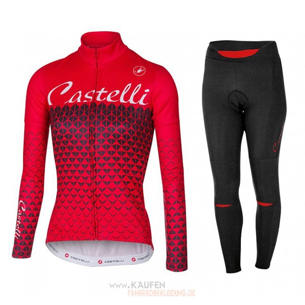 Frau Castelli Langarmtrikot 2017 Und Lange Tragerhose Rot