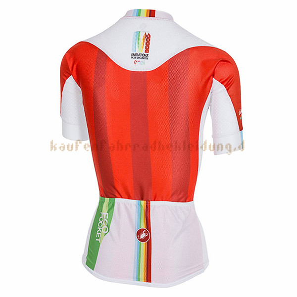 Frau Castelli Maratona Kurzarmtrikot 2017 Und Kurze Tragerhose rot Und wei