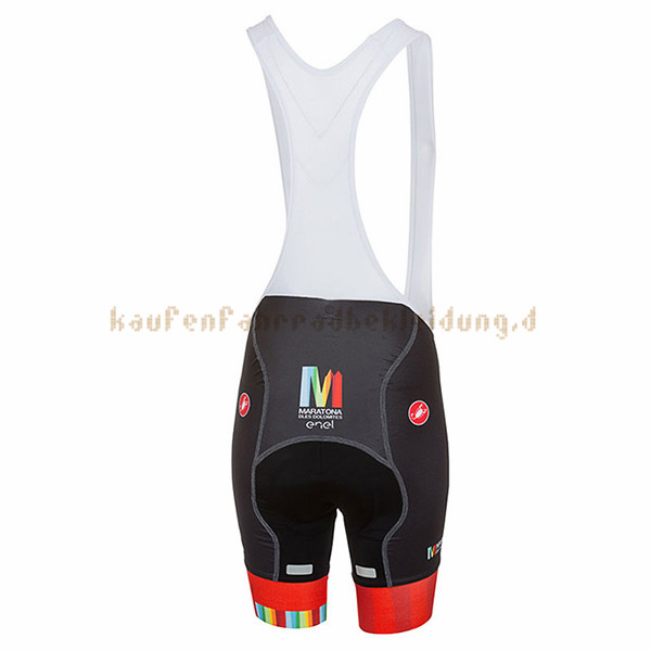 Frau Castelli Maratona Kurzarmtrikot 2017 Und Kurze Tragerhose rot Und wei
