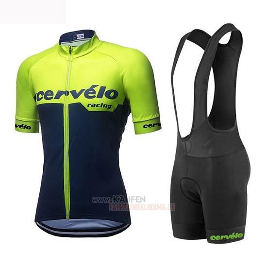 Frau Cervelo Kurzarmtrikot 2019 und Kurze Tragerhose Grun Shwarz