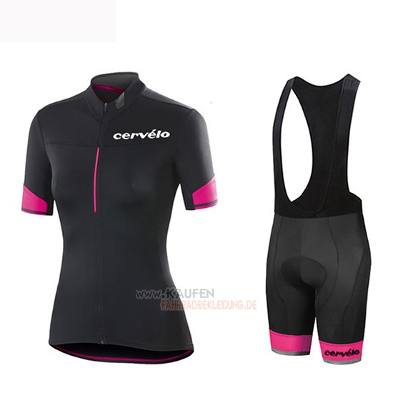 Frau Cervelo Kurzarmtrikot 2019 und Kurze Tragerhose Shwarz Rosa