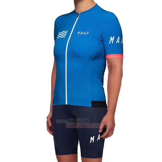 Frau Maap Kurzarmtrikot 2019 und Kurze Tragerhose Blau