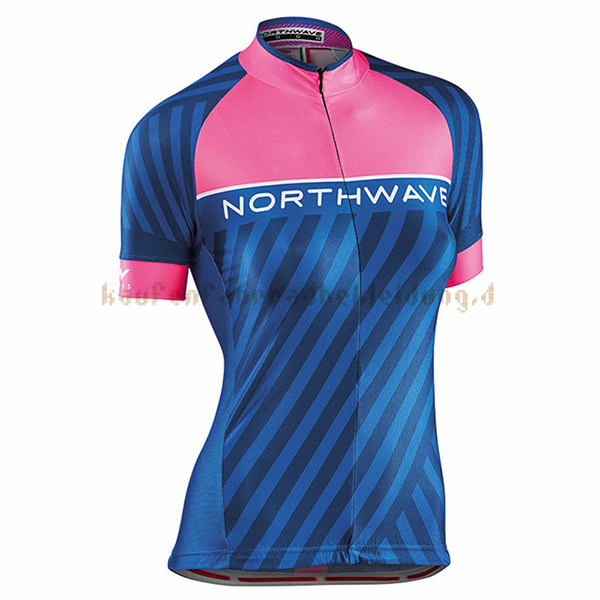 Frau Northwave Kurzarmtrikot 2017 Und Kurze Tragerhose blau Und Rosa