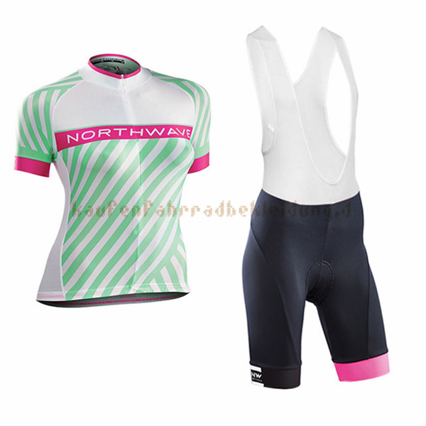 Frau Northwave Kurzarmtrikot 2017 Und Kurze Tragerhose grun Und Rosa