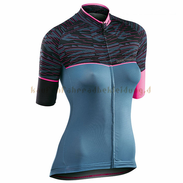 Frau Northwave Kurzarmtrikot 2017 Und Kurze Tragerhose shwarz Und blau1