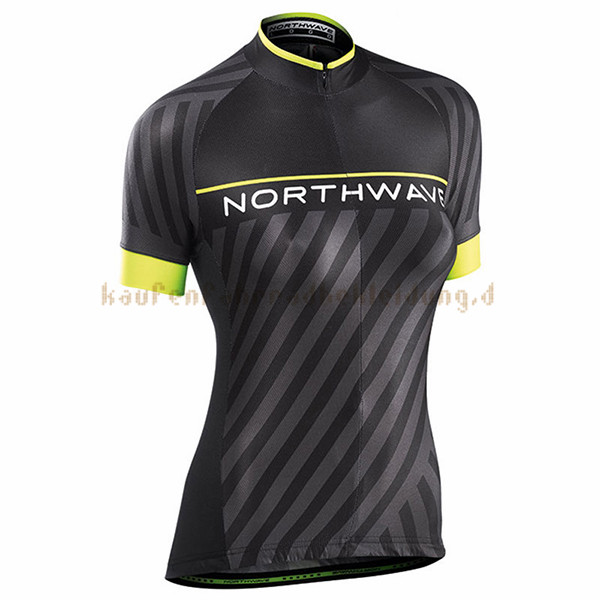 Frau Northwave Kurzarmtrikot 2017 Und Kurze Tragerhose shwarz Und gelb