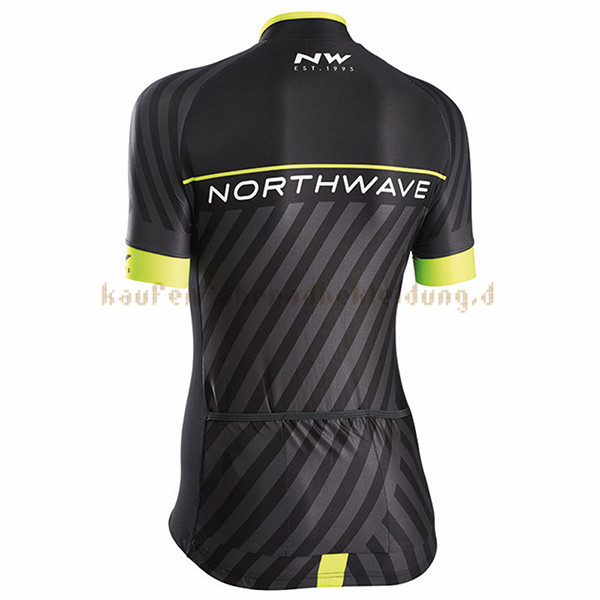 Frau Northwave Kurzarmtrikot 2017 Und Kurze Tragerhose shwarz Und gelb