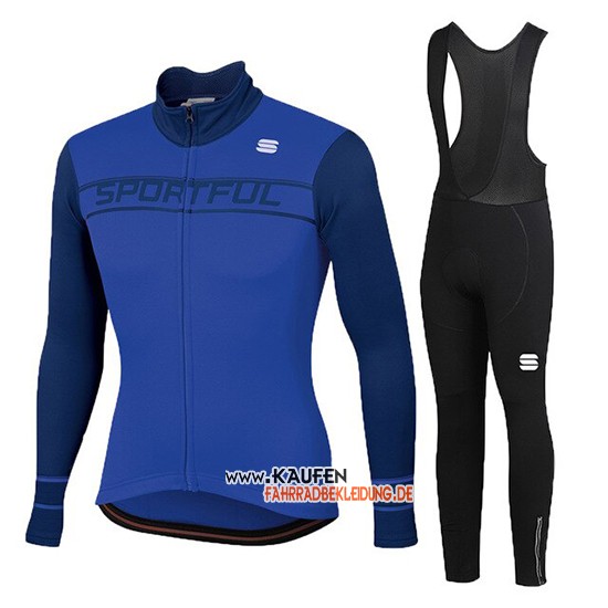 Frau Sportful Langarmtrikot 2019 2020 und Lange Tragerhose Blau