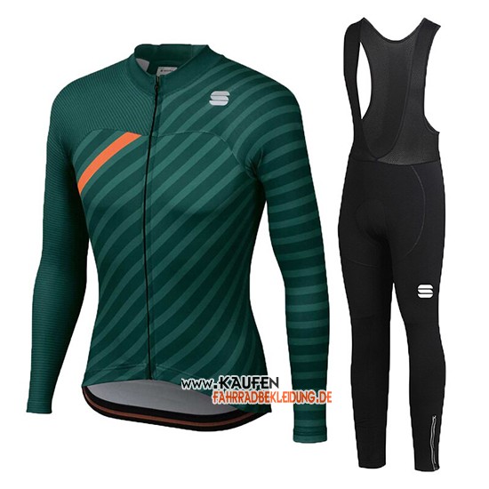 Frau Sportful Langarmtrikot 2019 2020 und Lange Tragerhose Grun Orange