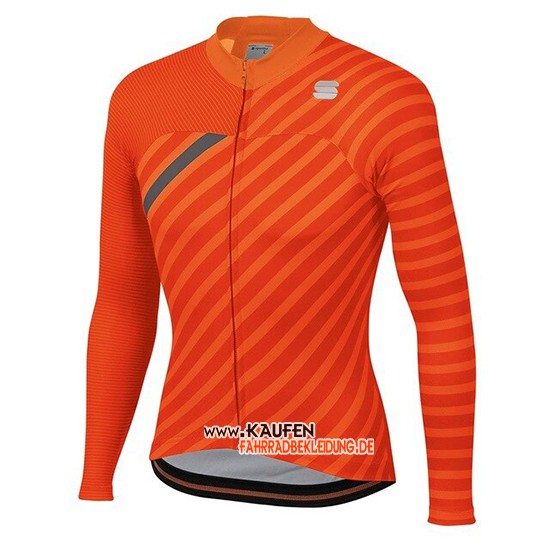 Frau Sportful Langarmtrikot 2019 2020 und Lange Tragerhose Orange Grau