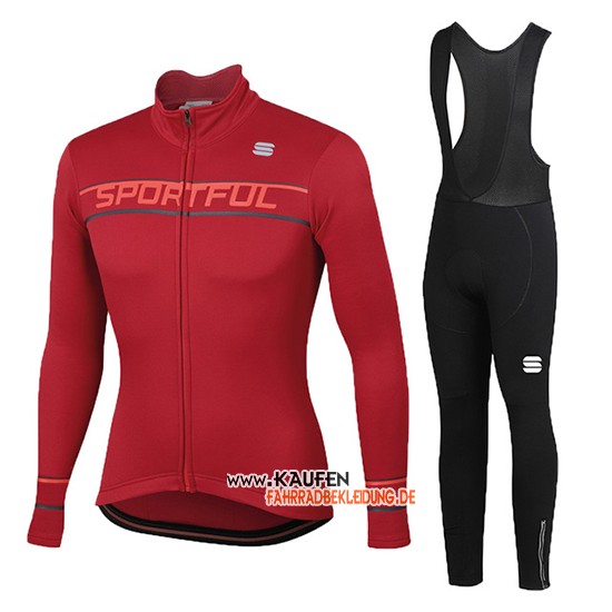 Frau Sportful Langarmtrikot 2019 2020 und Lange Tragerhose Rot