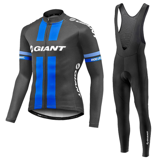 Giant Langarmtrikot 2016 Und Lange TrägerhoseShwarz Und Blau