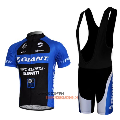 Giant Kurzarmtrikot 2011 Und Kurze Trägerhose Shwarz Und Blau