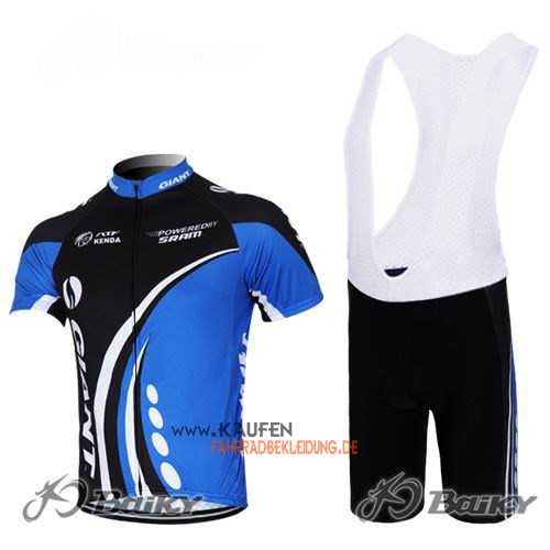 Giant Kurzarmtrikot 2012 Und Kurze Trägerhose Shwarz Und Blau