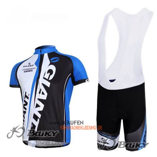 Giant Kurzarmtrikot 2013 Und Kurze Trägerhose Blau Und Shwarz