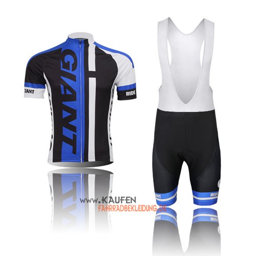 Giant Kurzarmtrikot 2014 Und Kurze Trägerhose Blau Und Shwarz