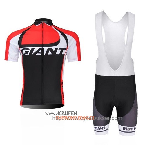 Giant Kurzarmtrikot 2014 Und Kurze Trägerhose Shwarz Und Rot