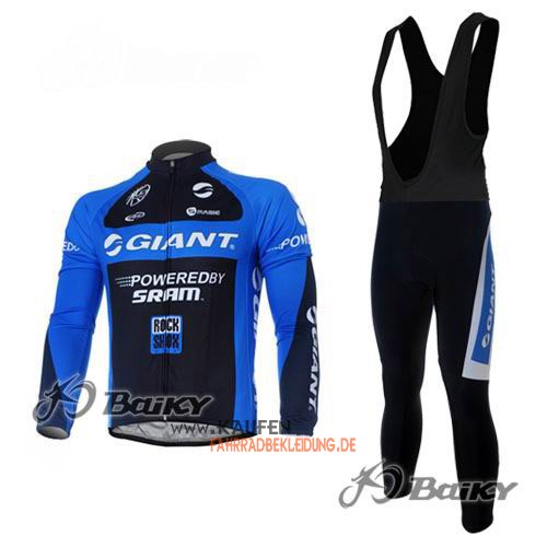 Giant Langarmtrikot 2011 Und Lange Trägerhose Shwarz Und Blau