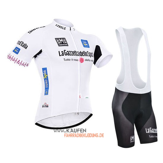 Giro d'Italia Kurzarmtrikot 2015 Und Kurze Trägerhose Weiß