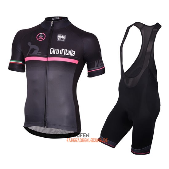 Giro d'Italia Kurzarmtrikot 2016 Und Kurze Trägerhose Shwarz Und